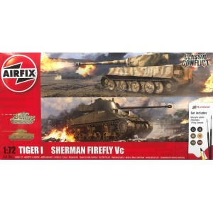 Airfix Gift Set 50186 Classic Conflict Tiger 1 vs Sherman Firefly Vc  1:72 