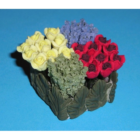 FLW002 Summer Flower Basket (1:12 scale)