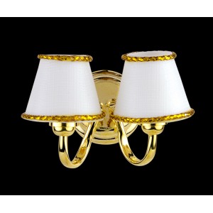 BL012  Twin Wall Light with White Shade