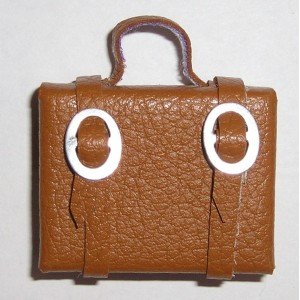 Miniatures MIN094 Brown Handbag with Double Clasp