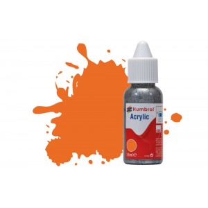 Humbrol 14ml Acrylic Dropper #18 Orange Gloss (6) 