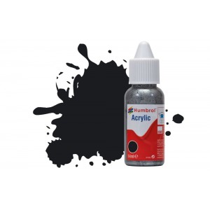 Humbrol 14ml Acrylic Dropper #21 Black Gloss (6) 
