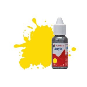 Humbrol 14ml Acrylic Dropper #69 Yellow Gloss (6) 