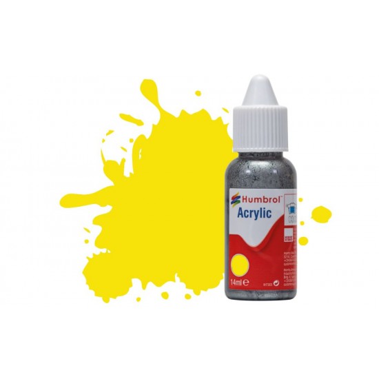 Humbrol 14ml Acrylic Dropper #99 Lemon Matt (6)  