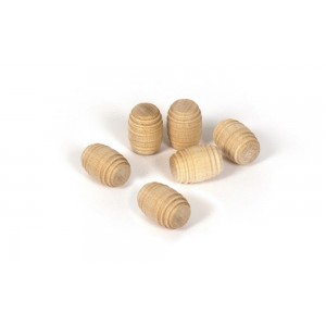 17038 - 12mm x 17mm Wooden Barrels (6 per pack) 