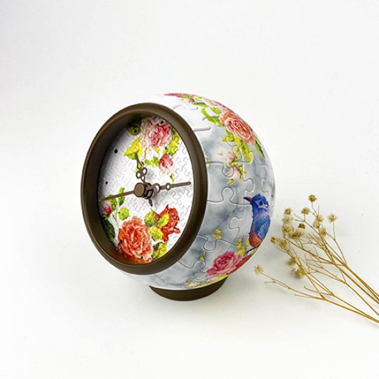 Jigsaw Clock KC1046 Singing Birds and Fragrant Flowers