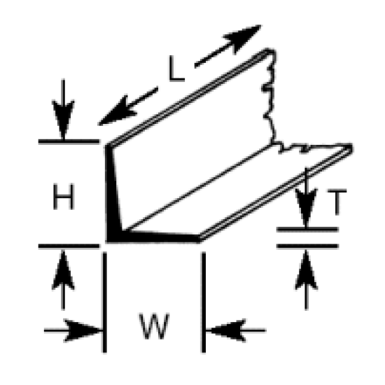 Plastruct AFS2 (10) Angle 1.6 x 1.6 x 250mm