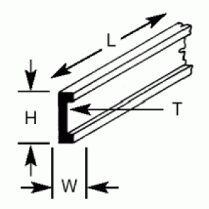 Plastruct CFS10 (4) Channel 2.4 x 7.9 x 600mm