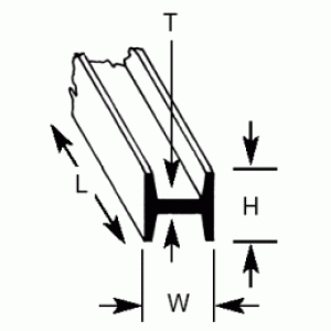 Plastruct HFS8 (5) H-Column 6.5 x 6.5 x 375mm