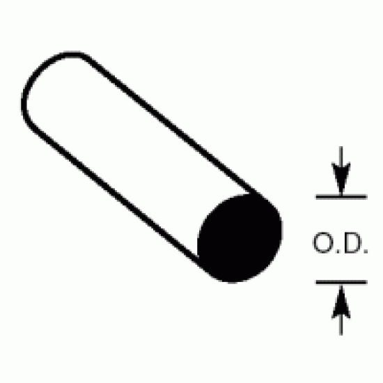 Plastruct MR50 (10) Round Rod 1.3mm x 250mm