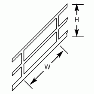Plastruct SRS2 (2) Stair Rail 11.1mm x 6.4mm x 90mm