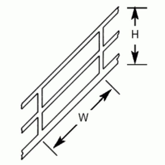 Plastruct SRS4 (2) Stair Rail 19.1mm x 10.7mm x 150mm