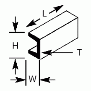 Plastruct UFS8 (5) Deep Channel 4.6 x 6.4 x 600mm