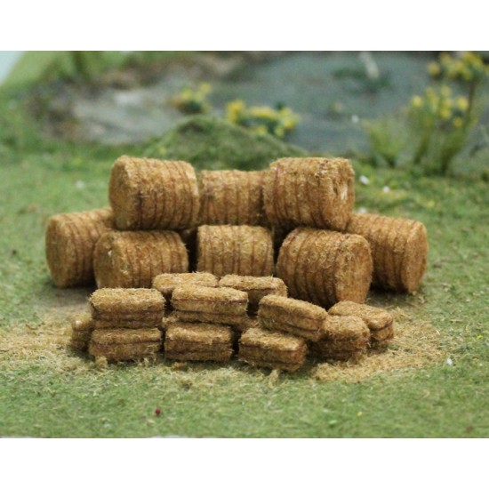 N Gauge Straw Bales 00926 (10 round / 15 rectangle)