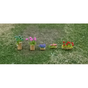 N Gauge Mixed Planters and Window Boxes (5 per pack)